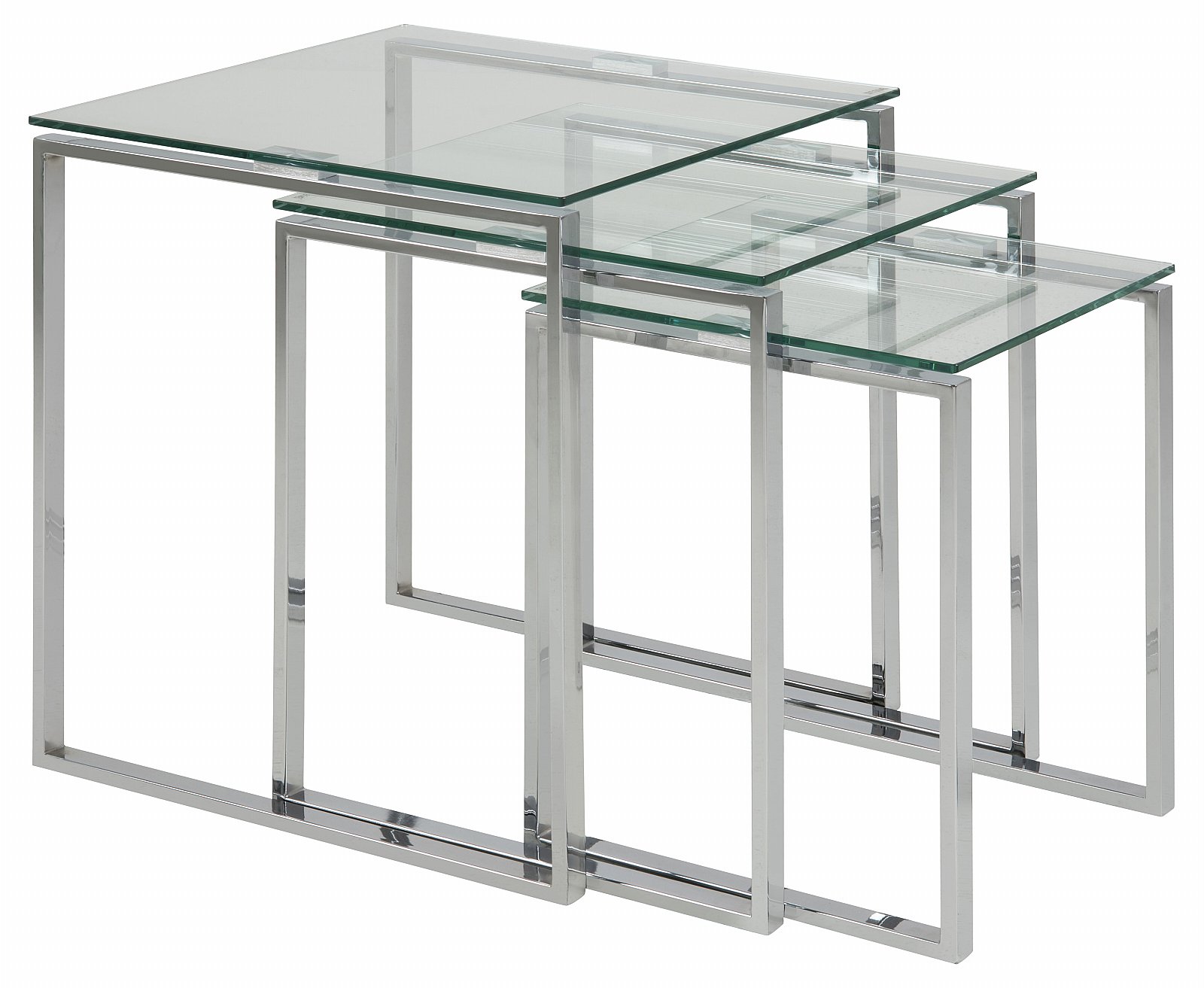 Black glass and chrome deals nest of tables